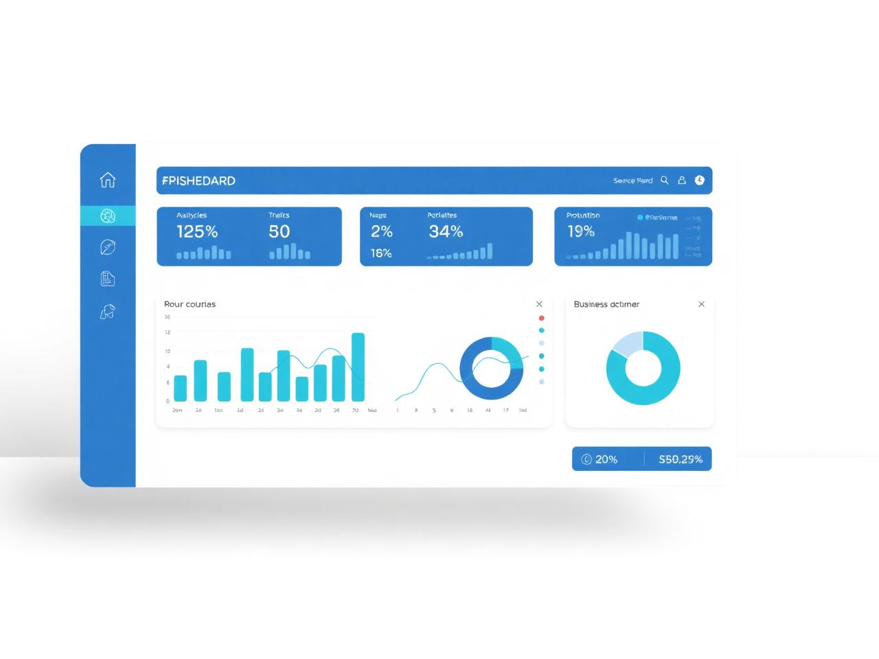 Dashboard ERP yang menampilkan analitik dan metrik bisnis
